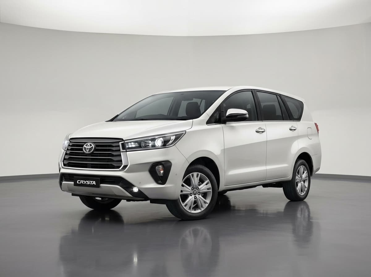 Toyota Innova Crysta white vehicle